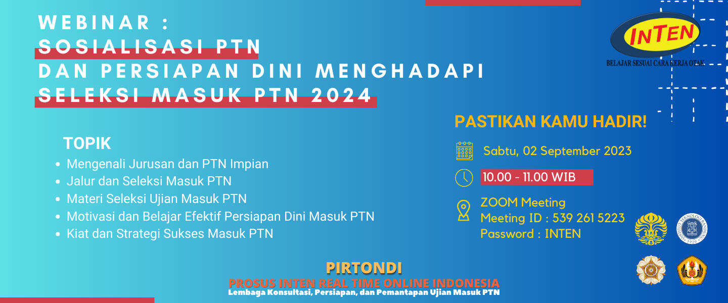 Webinar Sosialisasi PTN dan Persiapan Seleksi PTN 2024 02 September 2023